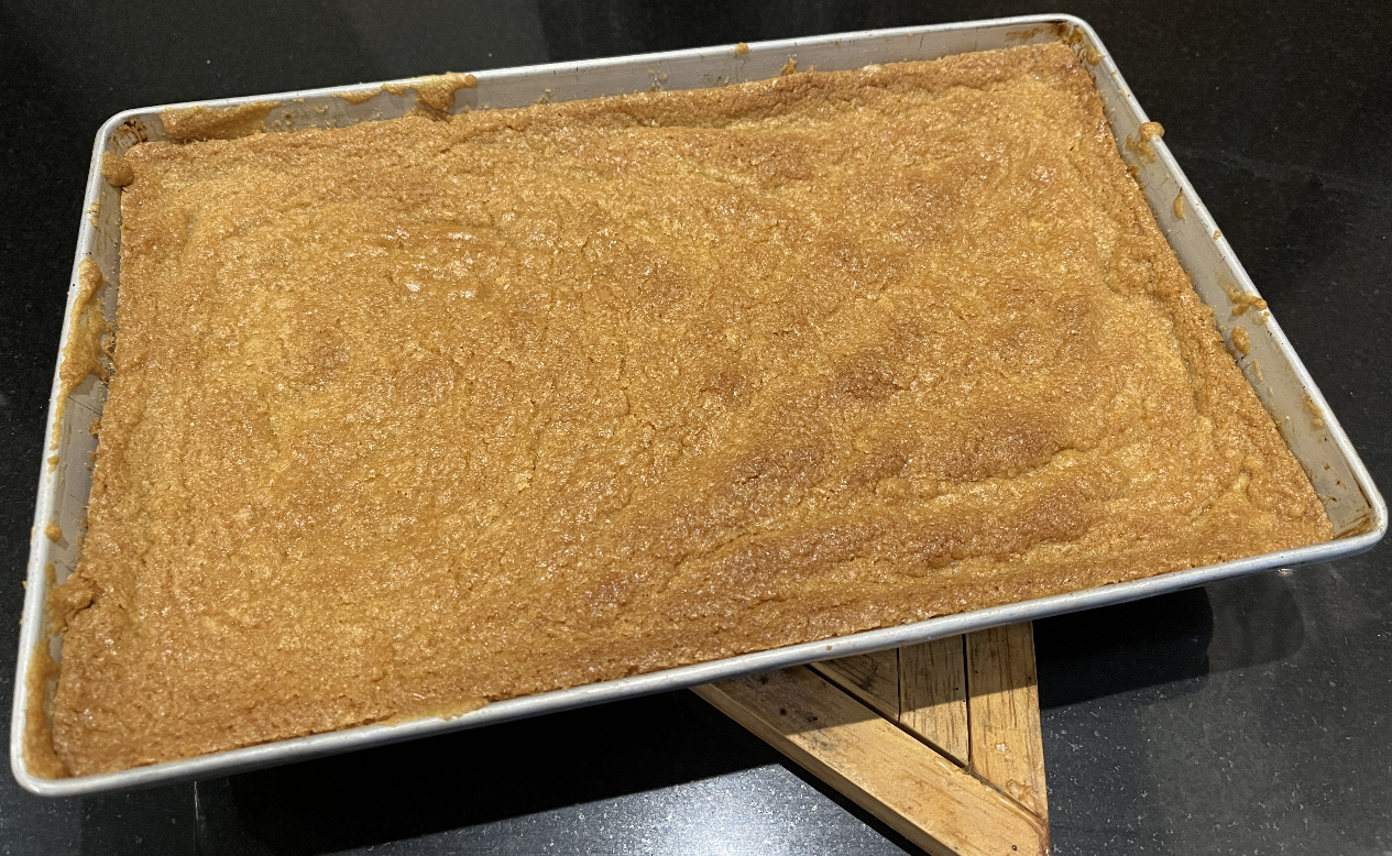 The finished bake, without chocolate on top. Unfortunate image error occured :(